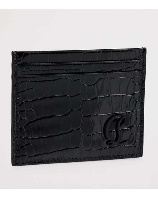 Christian Louboutin Black Mooncrest Crocodile-Embossed Card Holder for men
