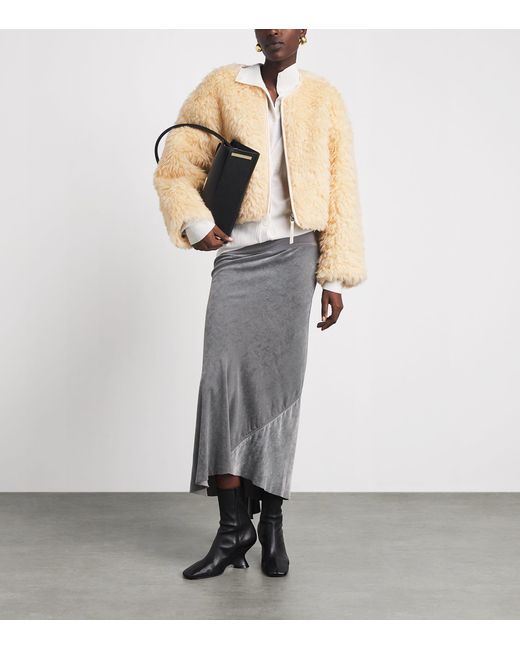 Source Unknown Natural Shearling Cropped Jacket