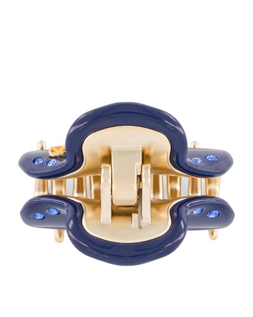 Alexandre De Paris Blue Plated Crystal-Embellished Claw Hair Clip