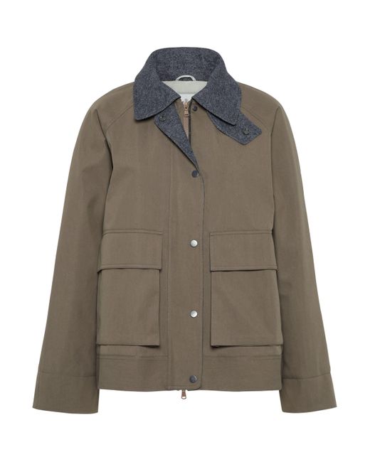 Brunello Cucinelli Green Canvas Padded Jacket