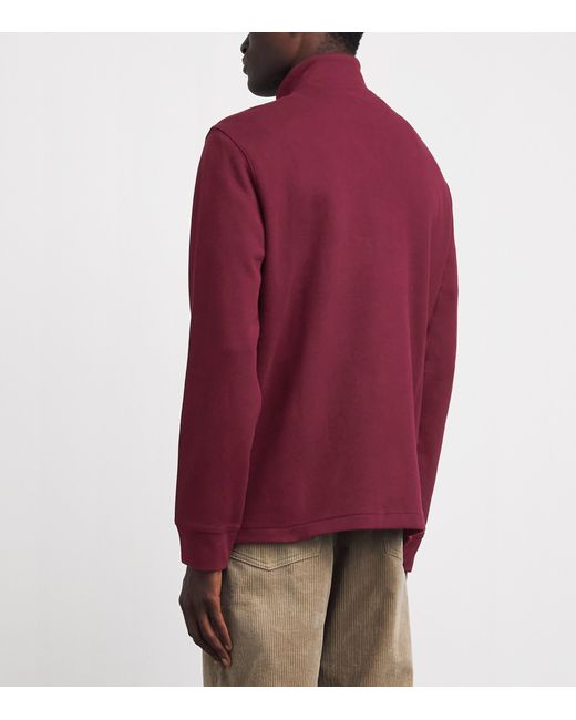 Polo Ralph Lauren Red Estate-Rib Quarter-Zip Sweater for men