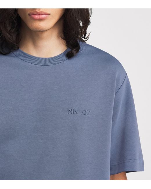 NN07 Blue Relaxed Logo Nat T-Shirt for men