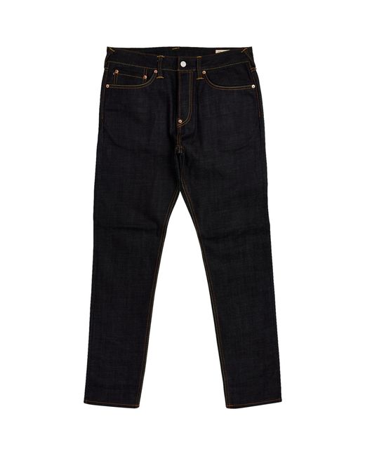 Evisu Black Embroidered Slim Jeans for men