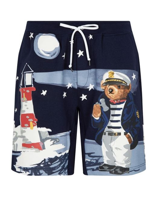 Polo Ralph Lauren Blue Nautical Polo Bear Shorts for men