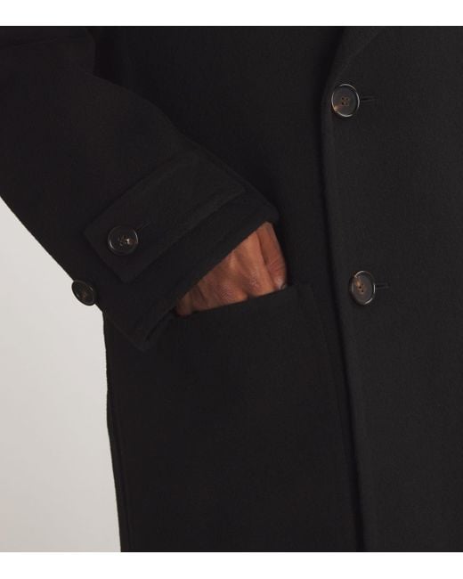 Rohe Black Wool Double-Breasted Coat for men