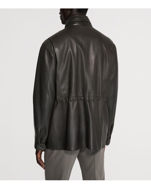 Dunhill Black Leather Jacket for men