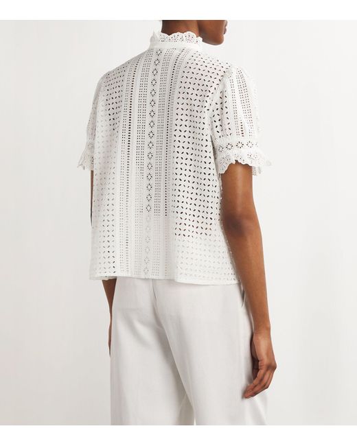 Polo Ralph Lauren White Broderie Anglaise Blouse