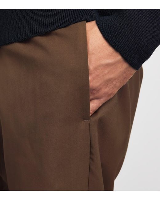 Barena Brown Virgin Wool Elasticated Trousers for men