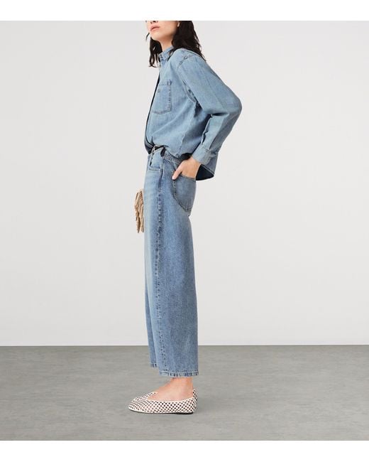 Maje Blue Denim Logo Shirt