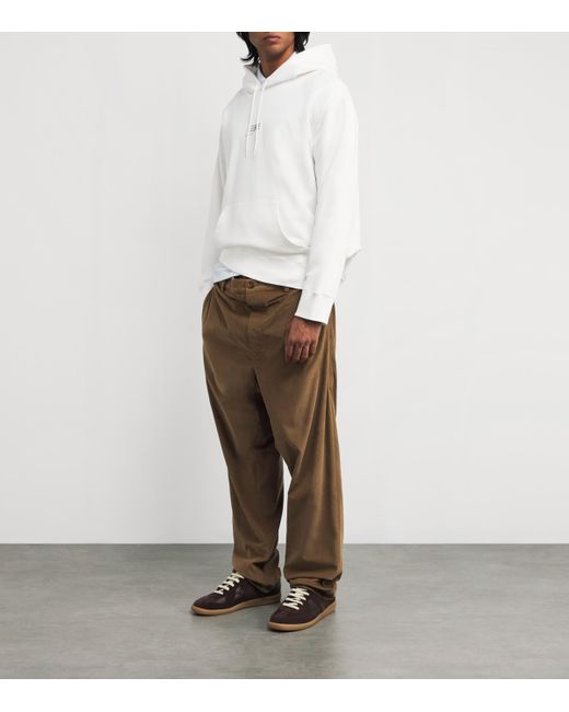 MM6 by Maison Martin Margiela White Cotton Numeric Tab Hoodie for men