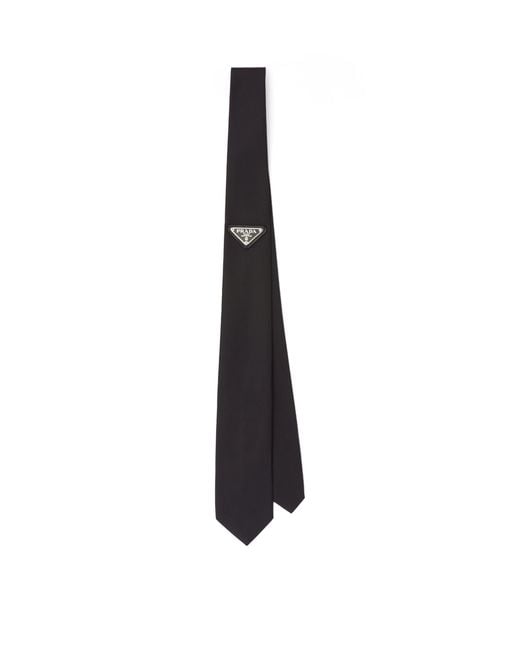 Prada White Re-nylon Triangle Tie for men