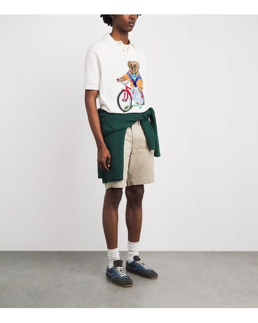 Polo Ralph Lauren White Cotton Bear Polo Shirt for men