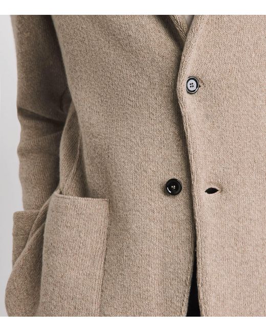 Lardini Brown Cashmere Knit Blazer for men