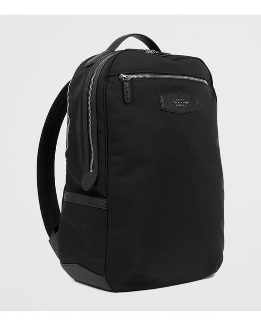 Smythson Black Canvas Norton Backpack for men