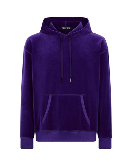 Tom Ford Purple Velour Hoodie for men