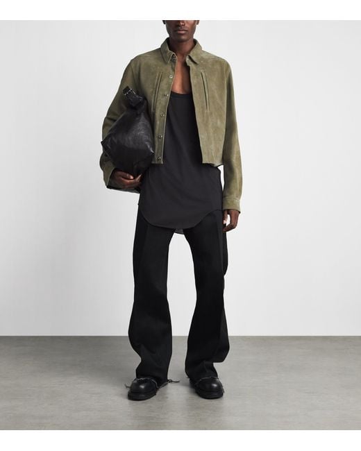 Rick Owens Green Alice Suede Jacket for men