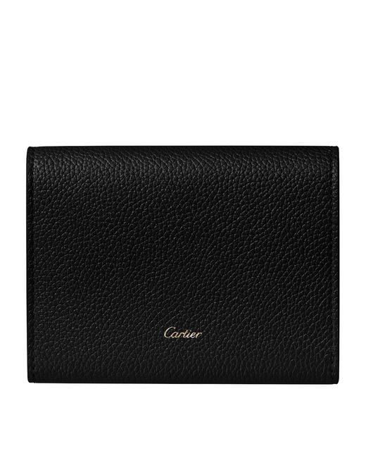 Cartier Black Mini Leather Panthère De Wallet