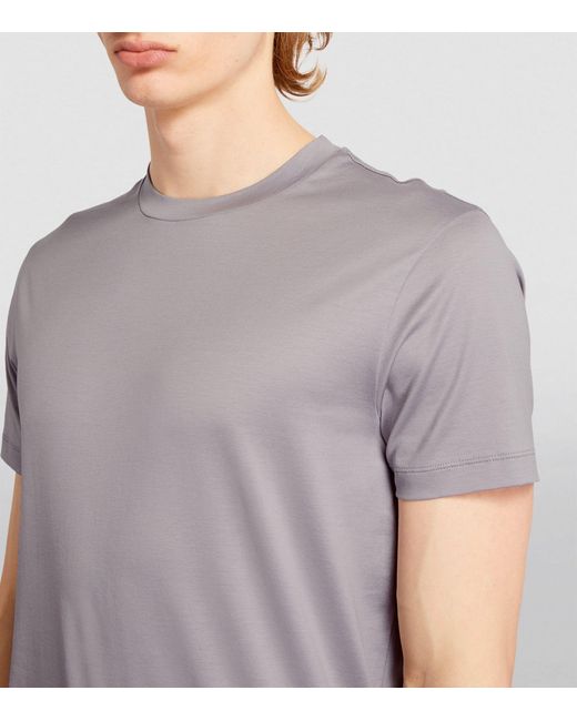 Emporio Armani Gray Cotton Eagle T-shirt for men