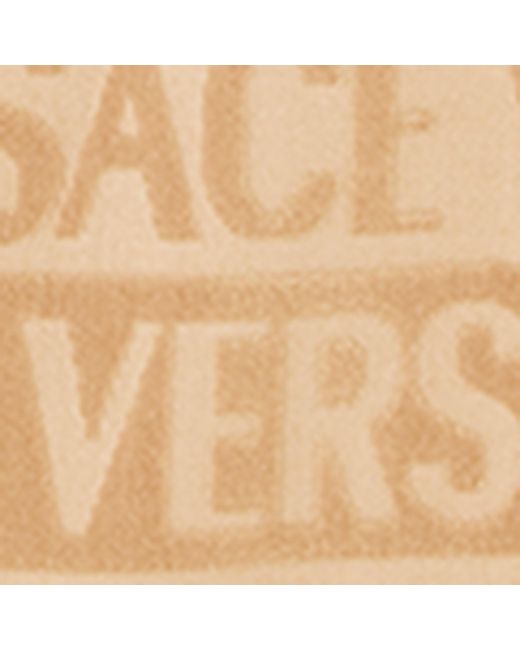 Versace Natural Faux Fur-Trim Monogram Robe