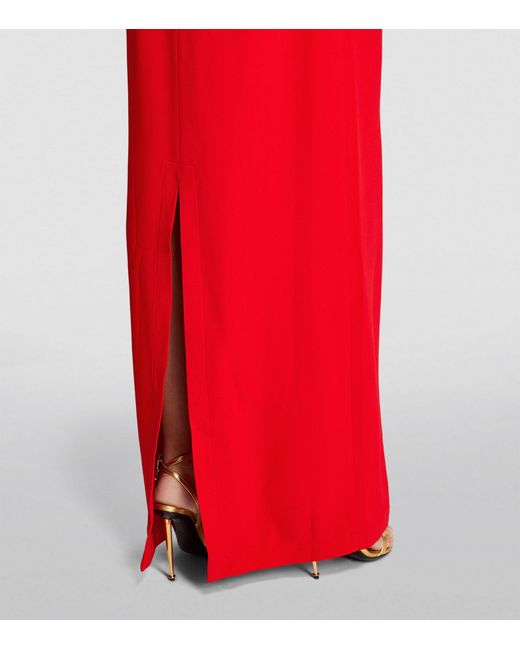 ROWEN ROSE Red Heart-detail Cut-out Maxi Dress