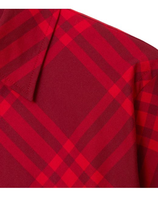 Burberry Red Cotton Check Shirt