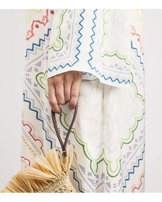 Mary Katrantzou White Collins Maxi Kaftan