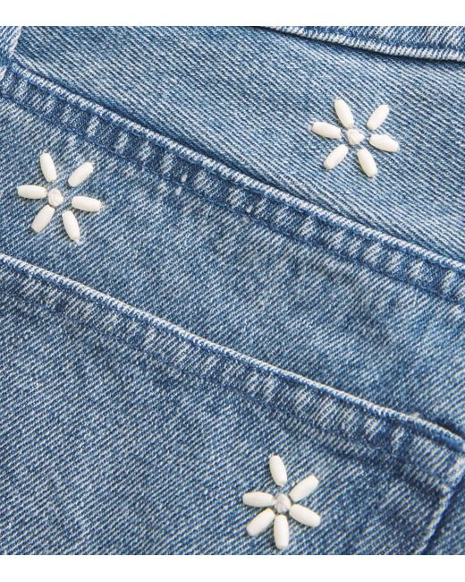 Rag & Bone Blue Denim Embellished Aspen Shorts