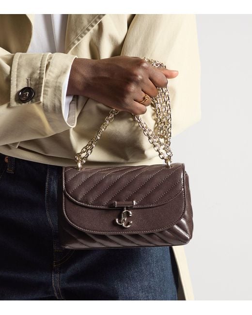Jimmy Choo Brown Leather Curve Cross-Body Bag