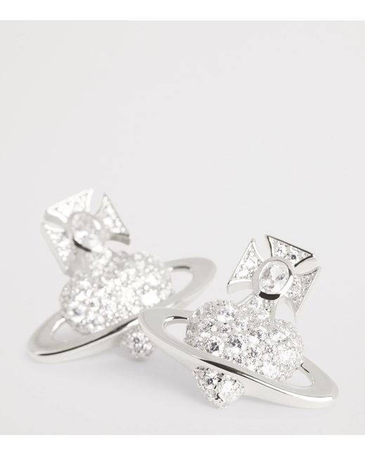 Vivienne Westwood White Embellished Agnatha Earrings