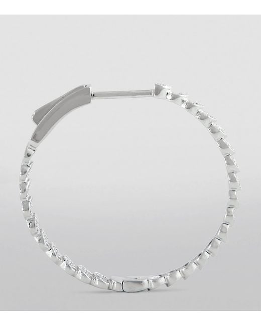 Anita Ko White And Diamond Luna Hoop Earrings