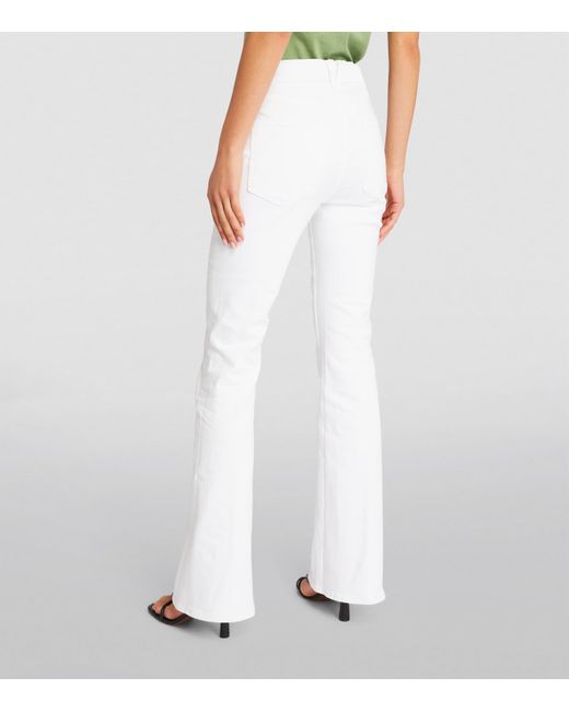 Veronica Beard White Beverly High-Rise Skinny Flared Jeans