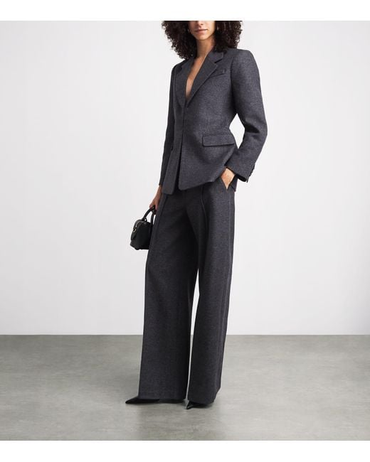 PAIGE Blue Wool-Blend Vicenza Trousers