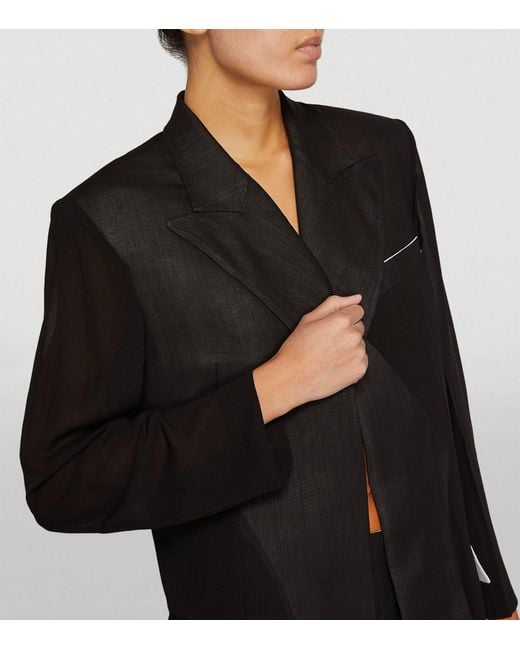 Victoria Beckham Black Fold-detail Blazer