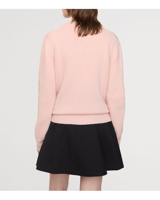 Burberry Pink Wool-Cashmere Ekd Sweater
