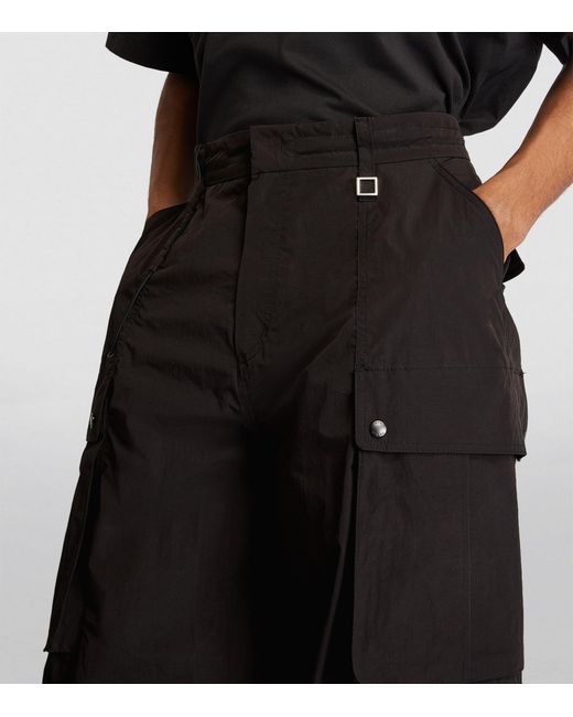 Wooyoungmi Black Oversized Cargo Trousers for men