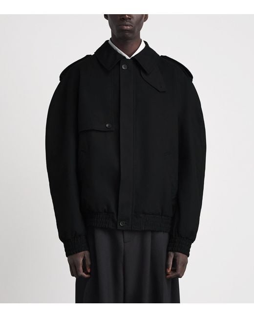 MM6 by Maison Margiela Black Cotton Twill Jacket for men