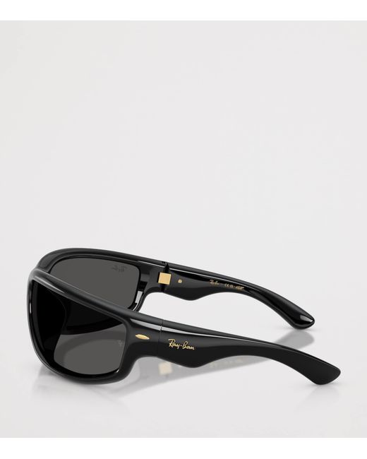 Ray-Ban Black Nylon Ultra Wrap 003 Next Generation Square Sunglasses