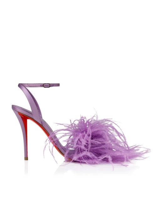 Christian Louboutin Purple Miss Z Poupi Silk Heeled Sandals 100