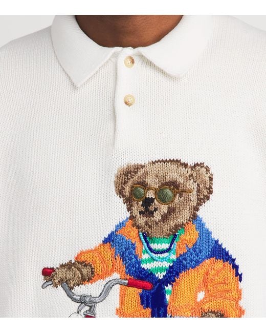 Polo Ralph Lauren White Cotton Bear Polo Shirt for men