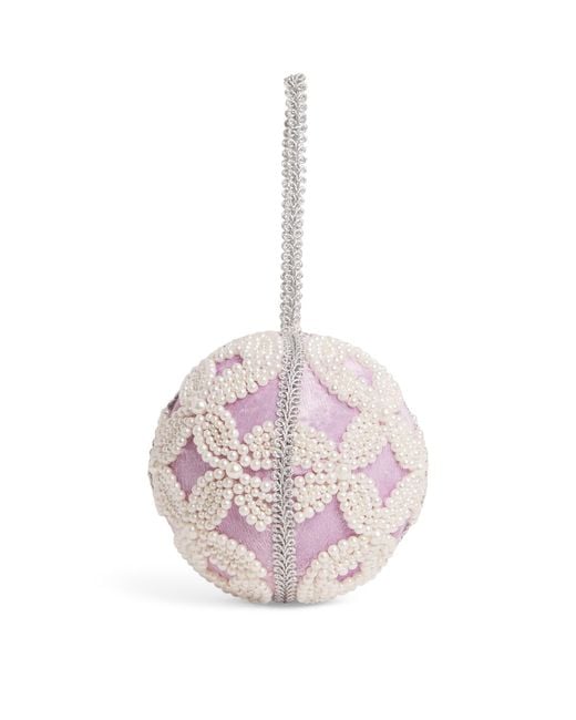Harrods Pink Velvet Embellished Bauble