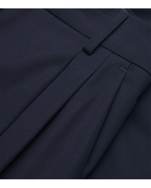 Weekend by Maxmara Blue Cotton Wide-Leg Trousers