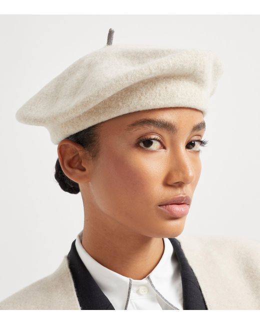 Brunello Cucinelli Gray Wool Beret