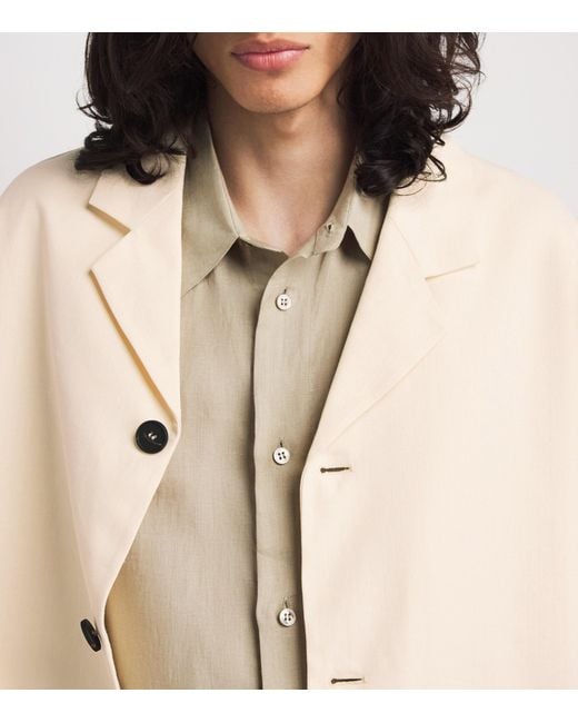 Studio Nicholson Natural Cotton-Linen Ferro Hybrid Jacket for men