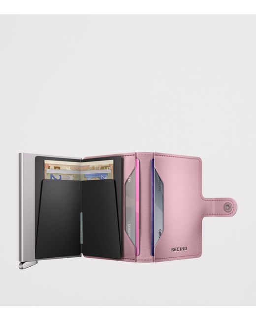 Secrid Pink Leather Diamond-Embossed Miniwallet for men