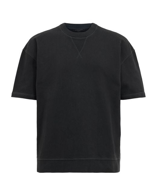 AllSaints Black Organic Cotton Winslow Sweatshirt for men