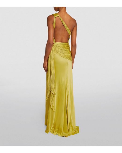 Maria Lucia Hohan Metallic Mlh M Bliss One Shoulder Gown