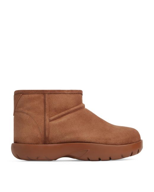 Bottega Veneta Mini Snap Ankle Boots in Brown | Lyst