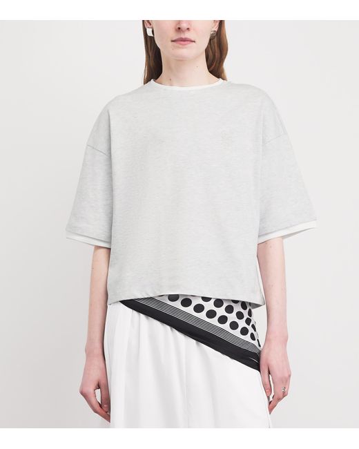 Sandro White Cotton Logo T-Shirt
