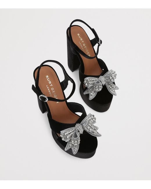 Kurt Geiger Black Kurt Geiger Heel Velvet Bow Platform