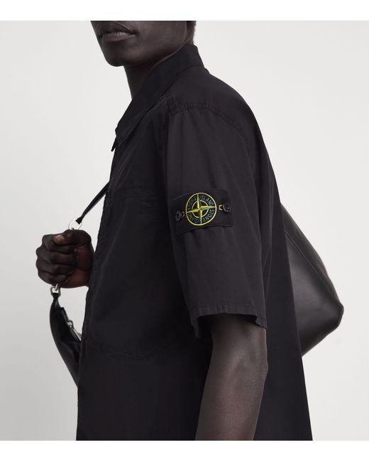 Stone Island Black Stretch-Cotton Short-Sleeve Shirt for men